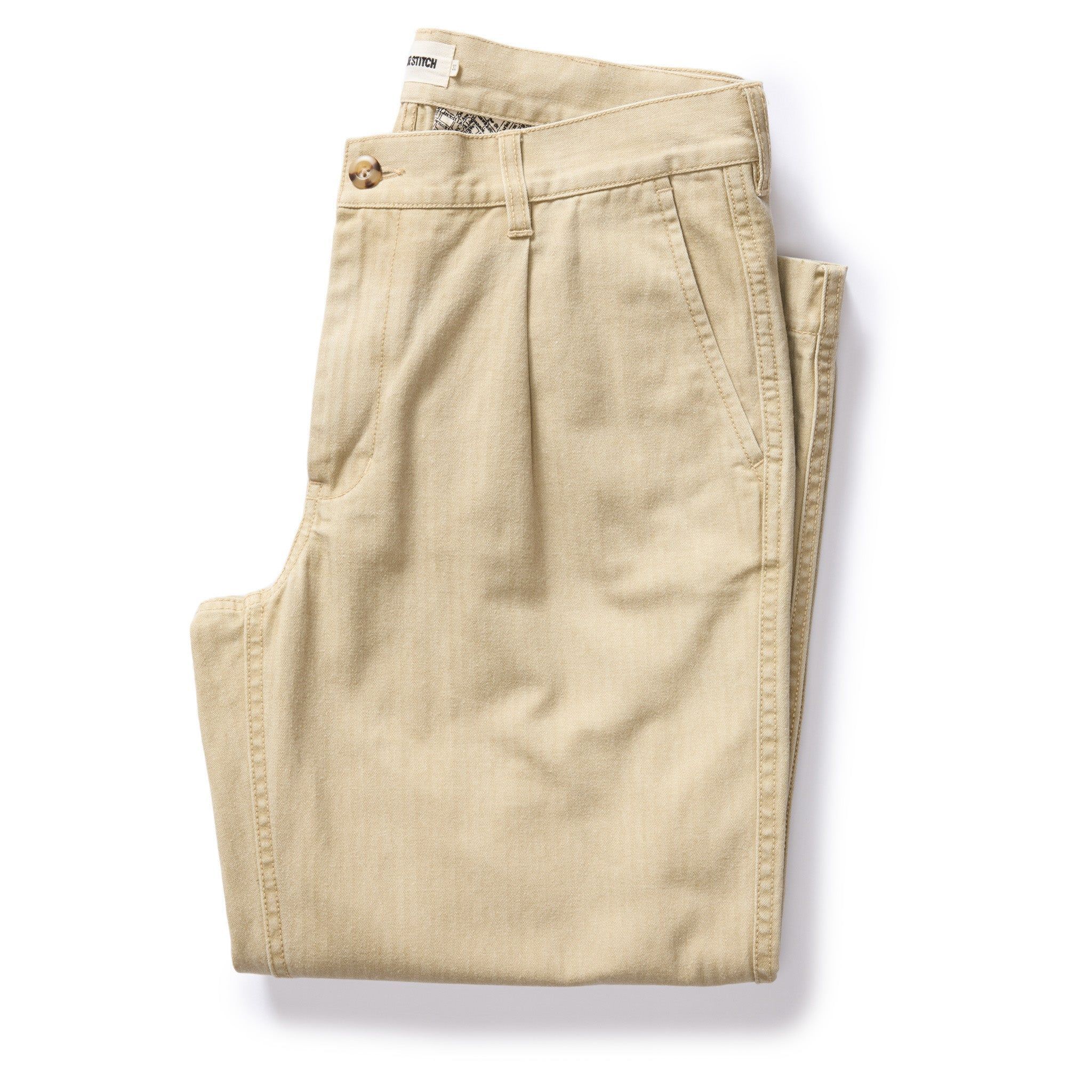 Roevn Matlow Pant in Light Khaki Pigment Herringbone