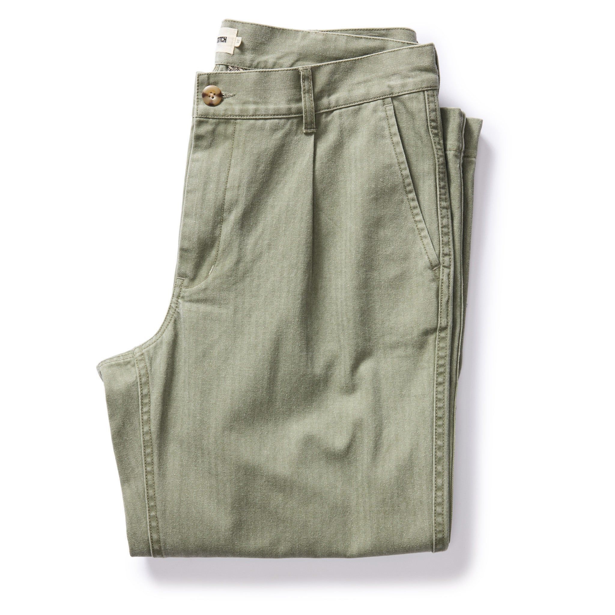 Roevn Matlow Pant in Dried Sage Pigment Herringbone