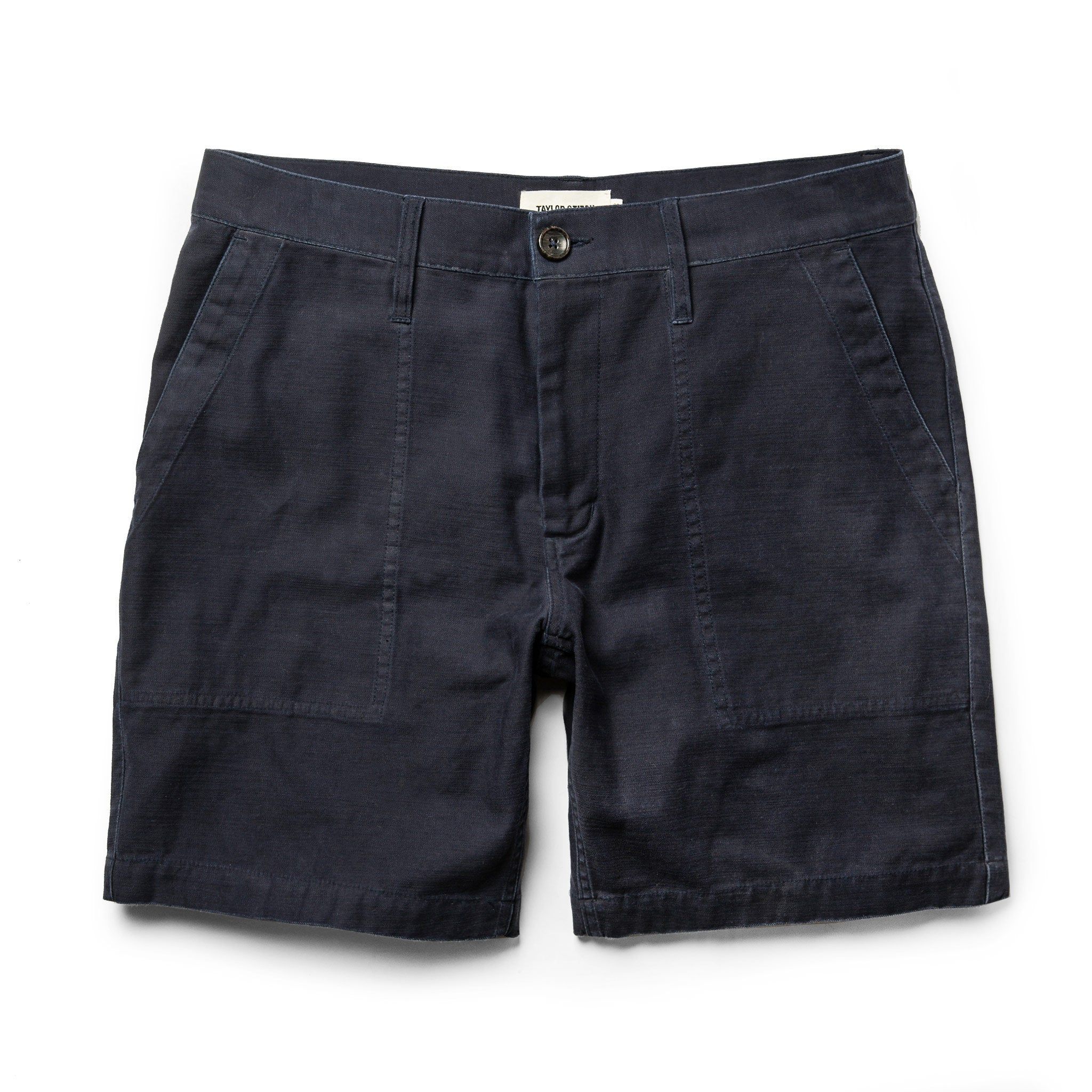 Roevn Trail Short in Navy Slub Sateen