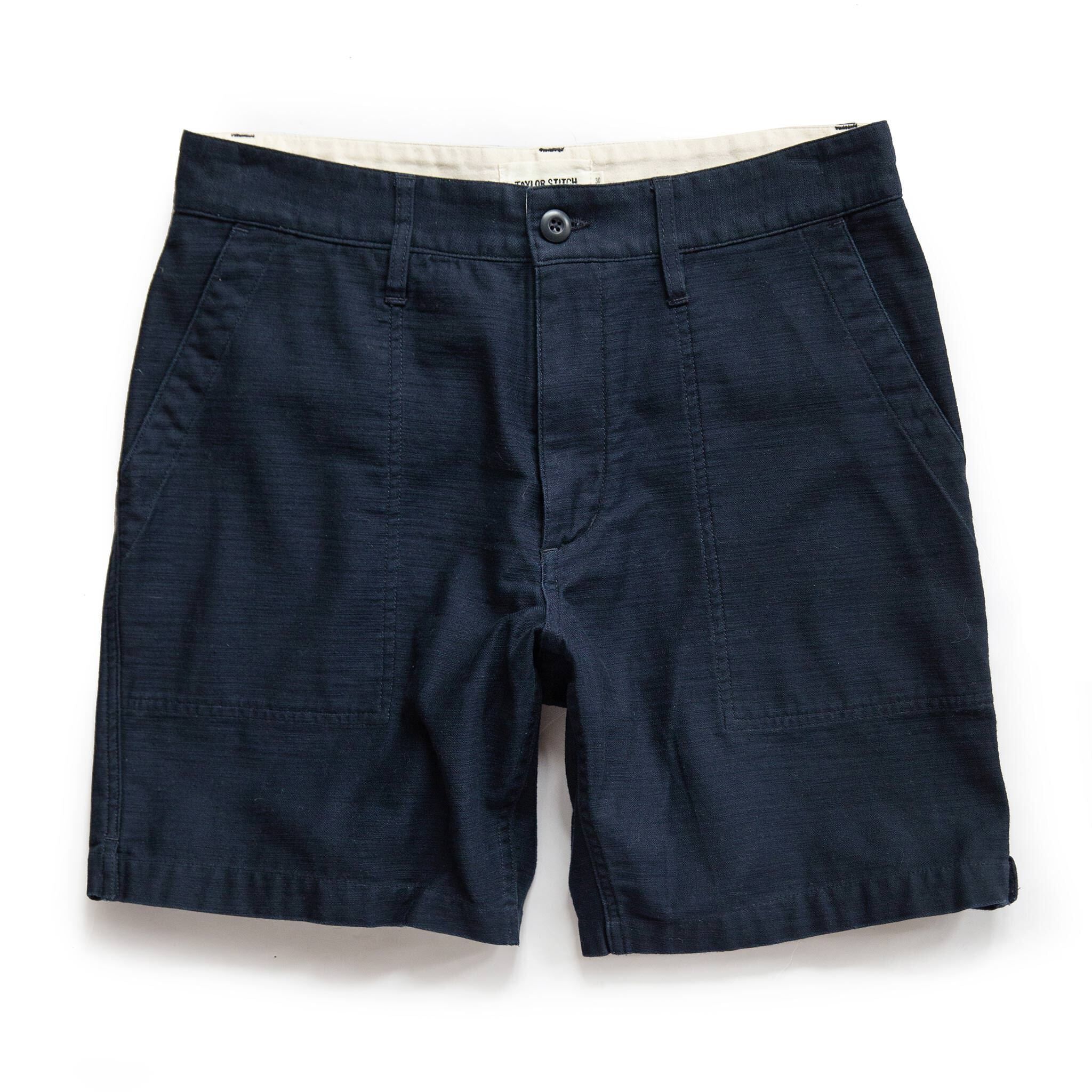 Roevn Trail Short in Navy Reverse Sateen