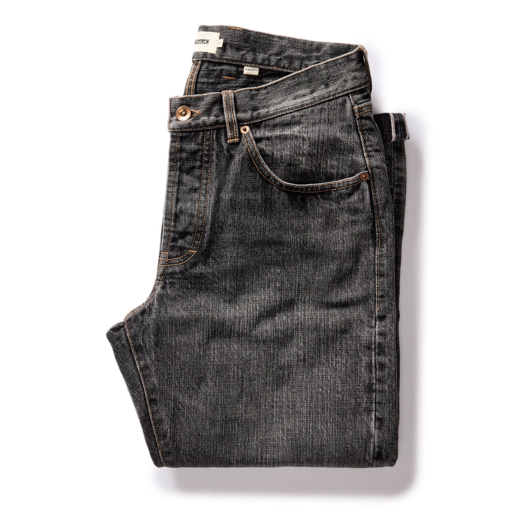 Roevn Democratic Jean in Black 1-Year Wash Selvage Denim