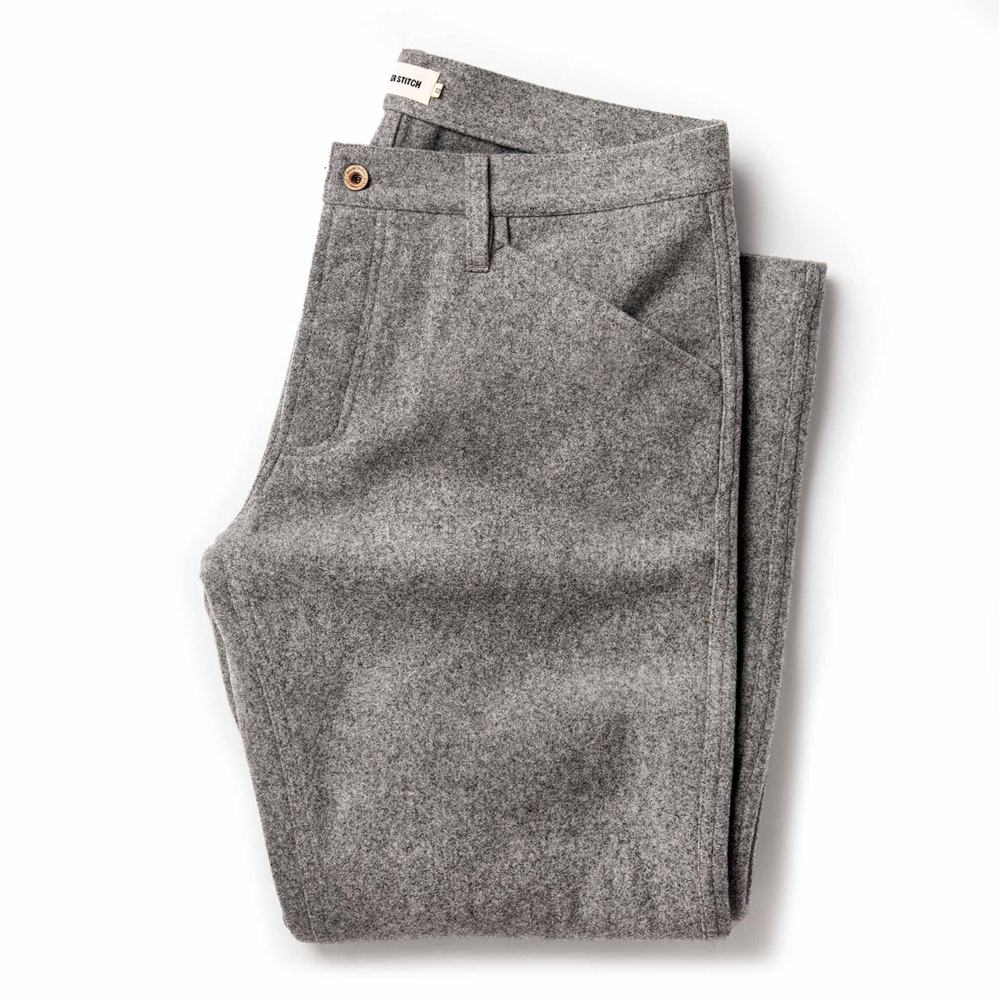 Roevn Camp Pant in Heather Grey Wool