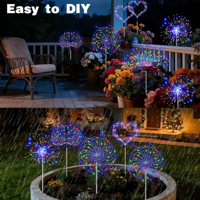 Solar firework lights