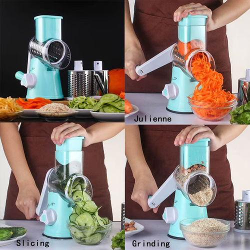 🧑‍🍳Kitchen Artifact --3 in 1 Rotary Cheese Grater Vegetable Slicer