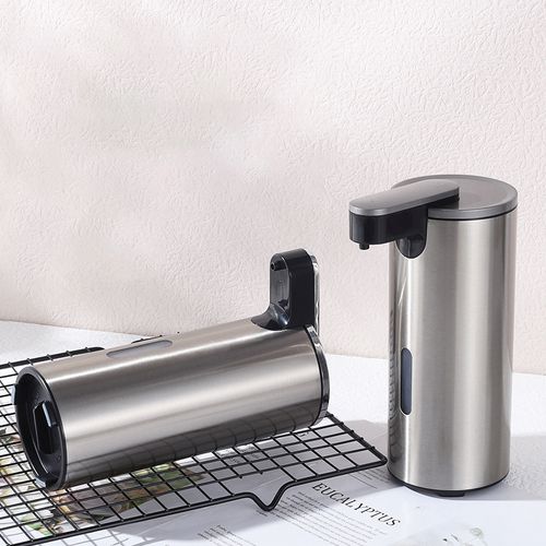 Bomba de sabão líquido de espuma com sensor recarregável automático sem toque em aço inoxidável