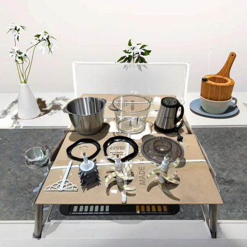 Electric 6-in-1 mini meat grinder, capacity 3L to 5L, copper motor, glass and metal structure, suitable for home kitchen use