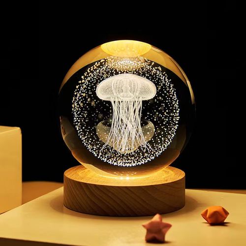 Factory Wholesale Galaxy Crystal Ball 3d Laser Engraving Night Light Crystal Ball