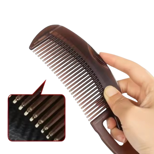 Customized Logo Anti-Dandruff Comb Self-cleaning Tooth Button Comb for Scalp Exfoliation with Gua Sha Handle Suitable for Adults and Kids Massage