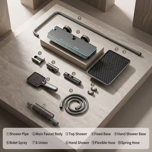Premium Digital Display Thermostatic Shower Set