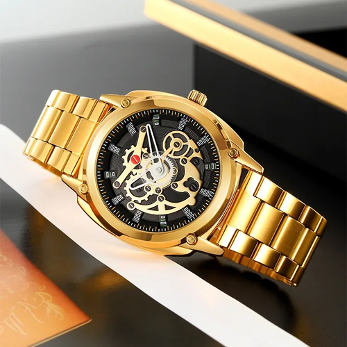 Men's mechanical style waterproof watch