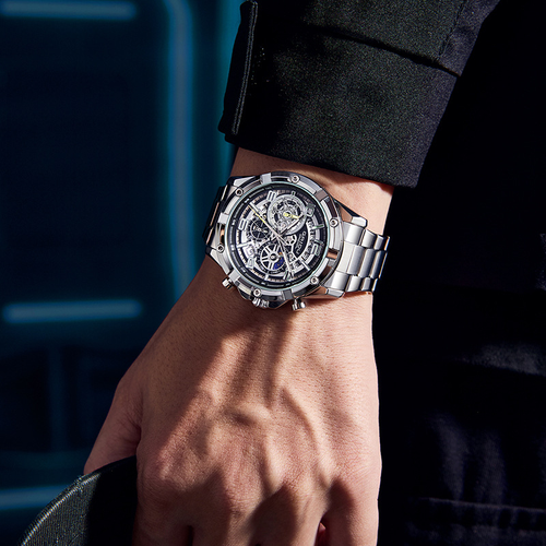 Men's business hollow luminous watch