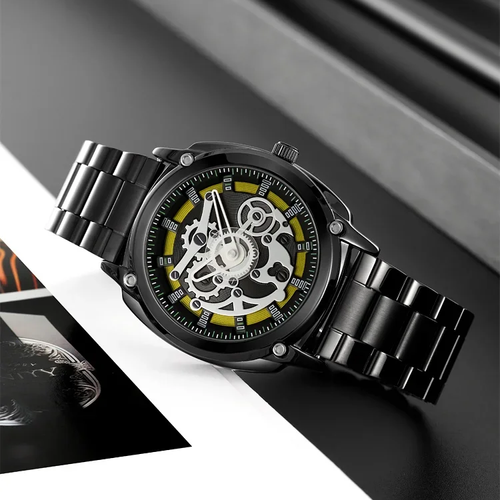 Men's mechanical style waterproof watch