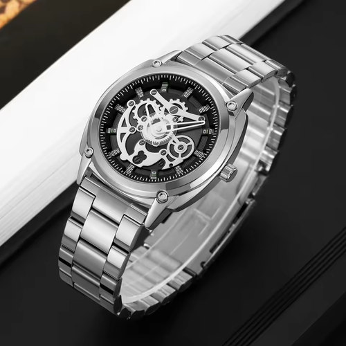 Men's mechanical style waterproof watch