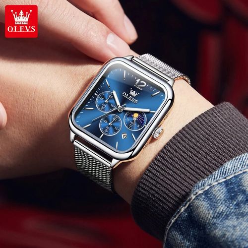 Men's fashion luxury waterproof square watch