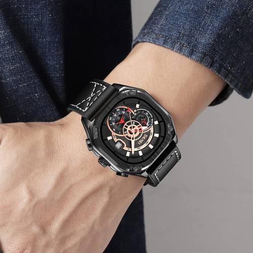 Men's Vintage Genuine Leather Waterproof Watch