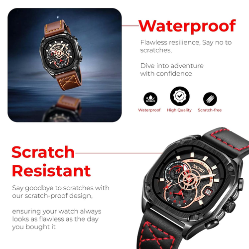 Men's Vintage Genuine Leather Waterproof Watch