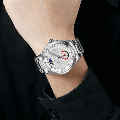 Men's Moon Phase Waterproof Watch