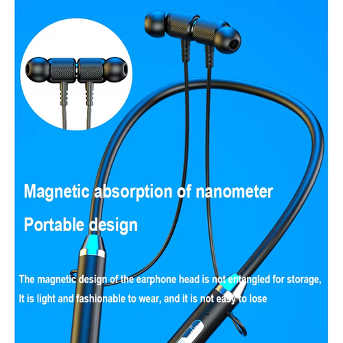 Casque Bluetooth tour de cou TWS stéréo HIFI sport avec mic, écouteurs magnétiques, étanche