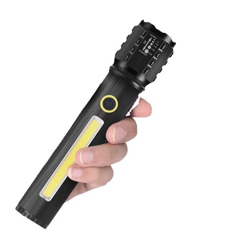 Multifunctional Waterproof Flashlight: P50 Lamp, USB Recharge & Rain - Resistant