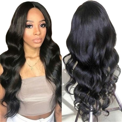 Gorgeous Long Wavy Black Lace Front Wig - Effortless Glam for Stylish Girls