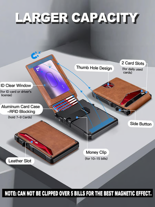 One-Touch RFID Pop-Up Wallet for Men