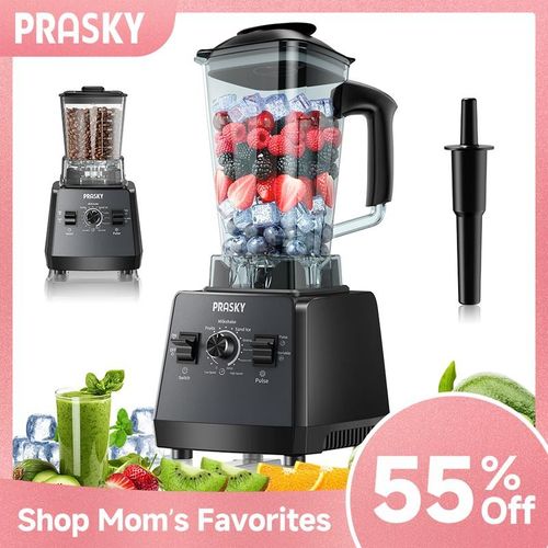 Prasky Professional Blender,Kitchen for Blender 68oz BPA Free 2 Containers Countertop Blenders Ice Crushing&Max.2400Watts1000Watts Blender and Grinder Combo 25000RPM , SmoothiesJuiceNuts BUTTERFood ProcessorKitchen Applianc