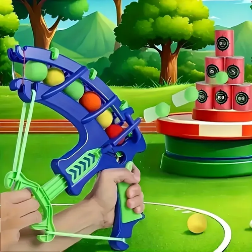 Fun children's sports toy bow and arrow set, soft pinball target shooting practice and educational outdoor toys, suitable for boys and girls