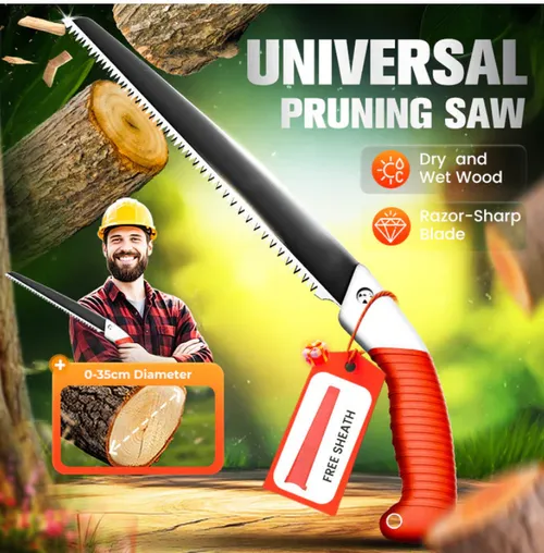 Lightweight and sharp universal pruning saw with sheath--350 mm