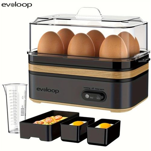 EVOLOOP Rapid Egg Cooker 6 Egg Capacity BPA free Electric Egg Cooker for Hard Boiled Eggs