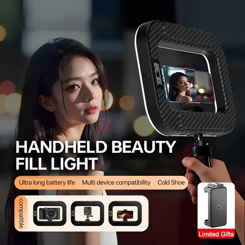 Rechargeable Selfie Portable Ring Light – Adjustable Bicolor Fill Light