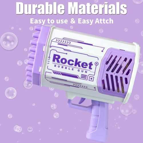 Bubble Machine Bubble Blaster Toys for Kids Bubble Maker with 69 Holes and Colorful Lights