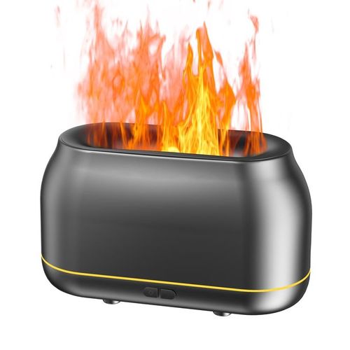 Upgraded Colorful Flame Essential Oil Diffuser, 7-Color LED, Silent Humidifier with Auto-Off Protection, 160mL for Home, Office & Yoga