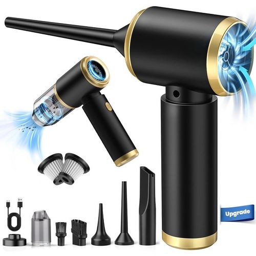 4 In 1 21000PA Portable Compressed Air Duster-Reusable Electric, 60000 RPM Vacuum Cleaner Cordless Car Cleaning Tools Household Appliances Sweeping
