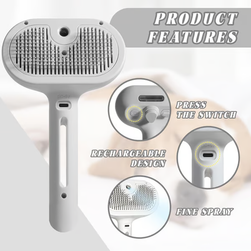 🏆Flash Sale⚡ 50K SOLD! Almost Gone-💥Self Cleaning Spray Cat Brush for Shedding Best gifts