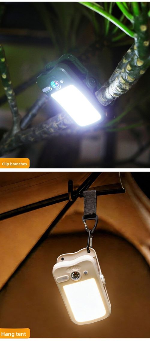 Clasp lamp, solar-powered lighting lamp, garden and courtyard lamp, outdoor wall lamp, portable camping lamp