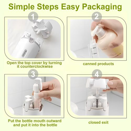 Travel Four-in-One Multi-functional Dispensing Bottle, Portable Cosmetics Set