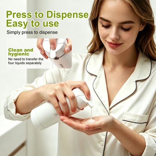 Travel Four-in-One Multi-functional Dispensing Bottle, Portable Cosmetics Set