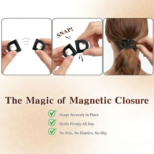 Magnetic hair clips, featuring four different color options, suitable for various styling styles.
