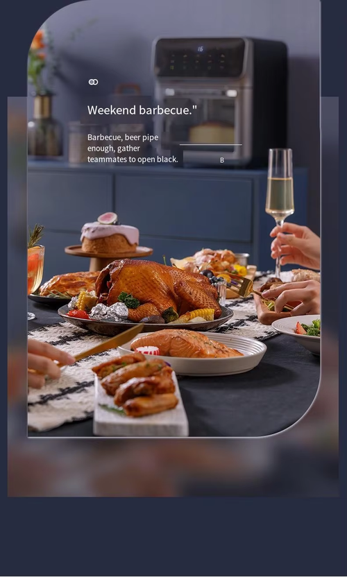 Fritadeira a ar automática inteligente, forno multifunções, forno elétrico de grande capacidade com forno.