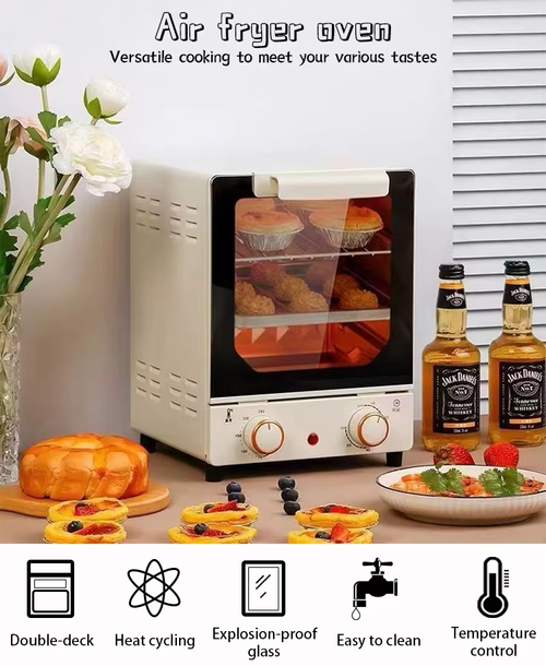 Forno elétrico multifuncional de grande capacidade (15 litros) para cozinhas.