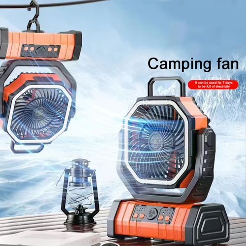 10000mAh Camping Fan with LED Ligh