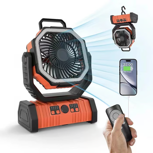 10000mAh Camping Fan with LED Ligh