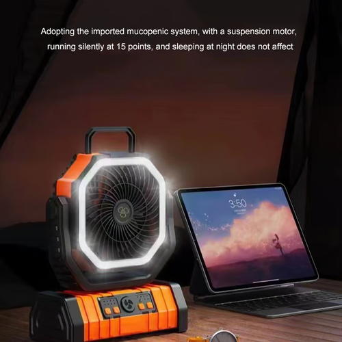 10000mAh Camping Fan with LED Ligh