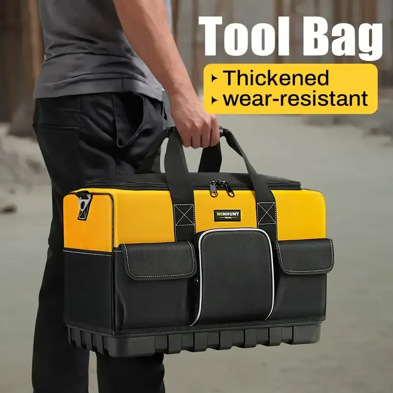 Heavy Duty Tool Bag with Adjustable Shoulder Strap - Large, Waterproof, Durable Polyester, No Assembly Required