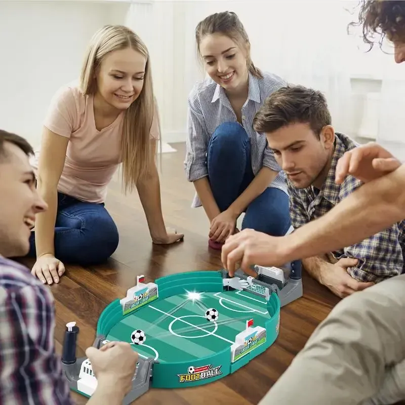 Interactive Table Soccer Game - Non-Prop Banknotes, Featherless, Plastic Football Battle Set with 2 Balls, Manual Play for Party Fun - Ideal Super Bowl Educational Toy Gift for Kids