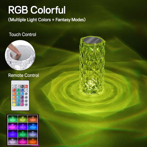 Rechargeable 3-Color LED Rose Night Light