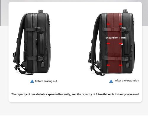 Mochila multifunções com airbag, bolsa de viagem empresarial de grande capacidade para armazenamento a vácuo