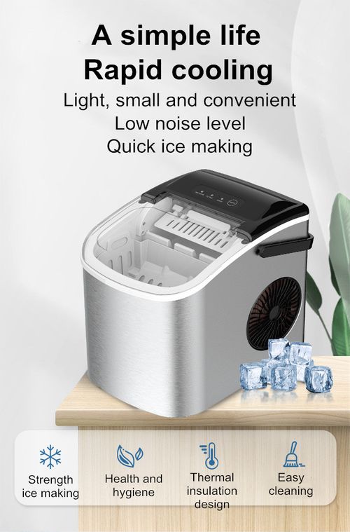 Mini máquina de gelo elétrica portátil em forma de bala em aço inoxidável