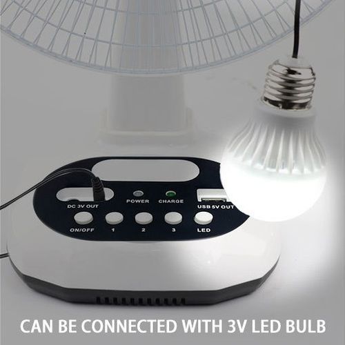 Ventilador de carregamento solar USB de 12 polegadas balançando a cabeça com ventilador de mesa de luz ventilador solar silencioso