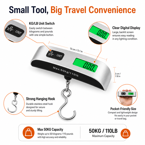 🔥 Durable！T-Type 50kg Luggage Scale, Portable Hook Scale, Cross-Border Small Package Scale, Hanging Cord Handheld Scale.Stock |48H Dispatch |COD Orders are dispatched within 48 hours from our Nairobi warehouse. Delivery takes 1–3 working days.